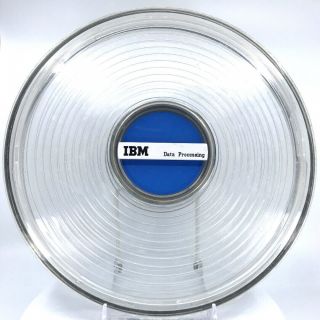 Ibm Computer Mainframe Magnetic Data Tape Reel Locking Case Clear 11.  5 Inch Vtg