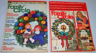 2 Vintage Family Circle Christmas 1973 1976 Desserts Patterns Recipes Craft Ads
