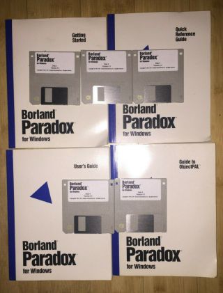 Vintage Borland Paradox For Windows Version 4.  5