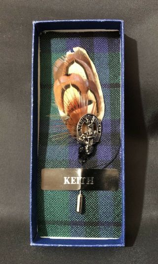 Vintage Handmade Clan Crest Stick Pin Keith,  By Ronnie Hek,  Scotland