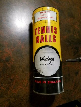 Vtg Tennis Ball Can Tin Can Vantage Play King