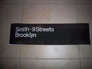Nyc Subway Sign Smith 9 Streets Brooklyn Roll Sign Bklyn Transit Vintage Ny Art