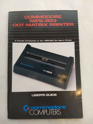 Commodore Mps - 803 Dot Matrix Printer User 