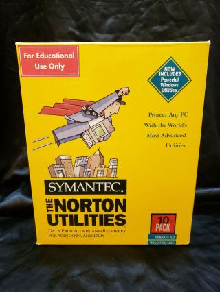 Vintage Symantec The Norton Utilities Windowsos Version 8.  0