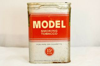 Vintage Model Silver 15₵ Vertical Tobacco Tin - Partial Series 121 Tax Stamp