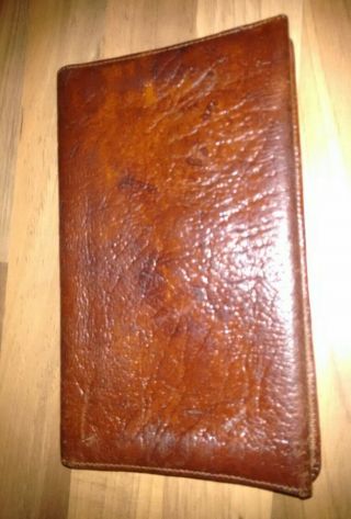 Lovely Vintage Oak Calf Leather Bi fold Wallet Mid Century : brown leather VGC 2