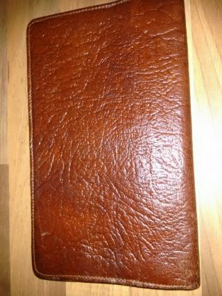 Lovely Vintage Oak Calf Leather Bi fold Wallet Mid Century : brown leather VGC 3