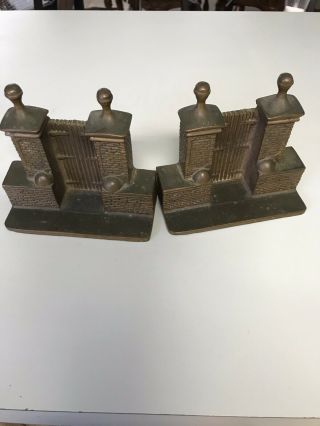 Vintage Old City Gates Of St Augustine Solid Bronze Bookends