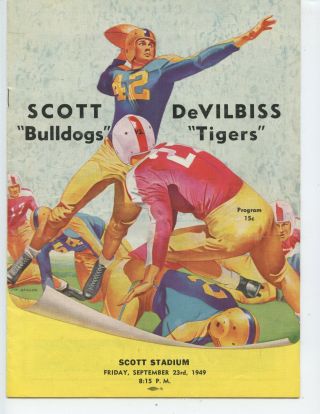 1949 Scott High School Vs Devilbiss Football Program (toledo,  Ohio)
