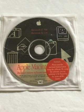 Vintage 90s Apple Macintosh Lc 580 630 System Software Cd