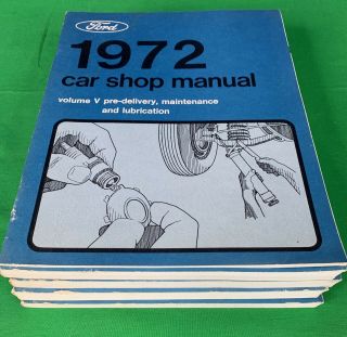Vintage 1972 Ford Car Shop Manuals Vol.  1,  2,  3,  4,  5 Mustang,  Torino,  Thunderbird,