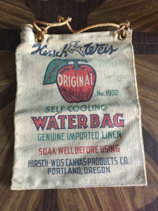 Hirsch Weis No.  1502 Self Cooling Water Bag Portland Oregon Apple Estate Find