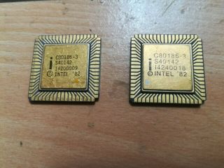 80186,  Intel C80186 - 3,  Intel 80186,  Vintage Cpu,  Gold