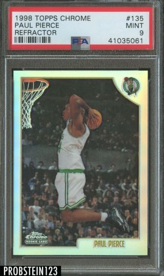 1998 - 99 Topps Chrome Refractor Paul Pierce Celtics Rc Rookie Psa 9