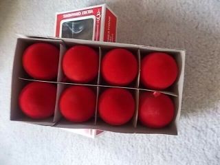 Vintage Nib Red Velvet Christmas Tree Ornaments Box Of 8 Unbreakable 2 - 3/8 " Dia
