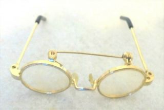Unique Vintage Wire Rim Eyeglass Spectacle Gold Tone Fashion Brooch Pin 1980 