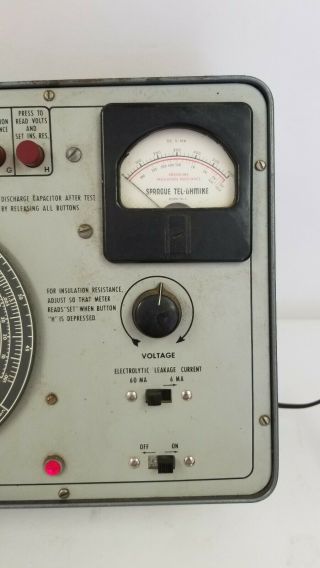 Vintage Sprague TO - 5 TEL - OHMIKE Capacitor Analyzer 3