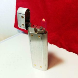 Vintage Cartier Gas Lighter Swiss Made Santos Silver