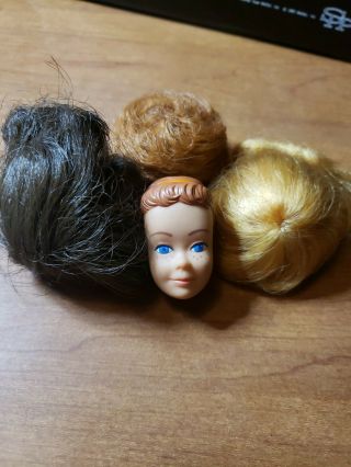 Vintage 1963 Barbie Midge Fashion Queen Head & Wigs Head
