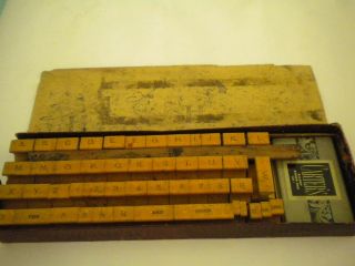 Vintage Printer Wood Block Rubber Stamp Print Set Alphabet & Numbers - Complete