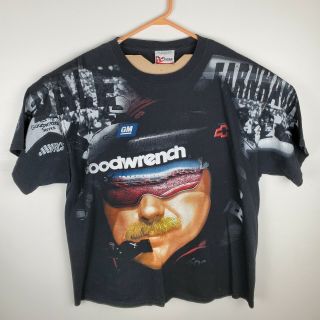 Vintage Dale Earnhardt All Over Print T - Shirt Large 1998 Nascar Anniversary