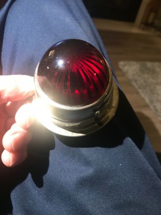 Vintage Car Truck Auto Taillight Ruby Red Glass Lens Lighting Part Ford Chevy