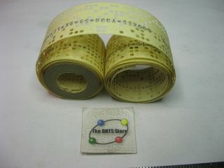 Punched Paper Tape TTY Computer Teletype Several Feet - Vintage Qty 1 2