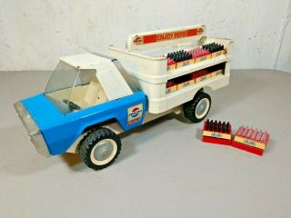 Vintage Buddy L Pepsi Delivery Truck W Bottle Crates 5526 Pressed Steel 1960s