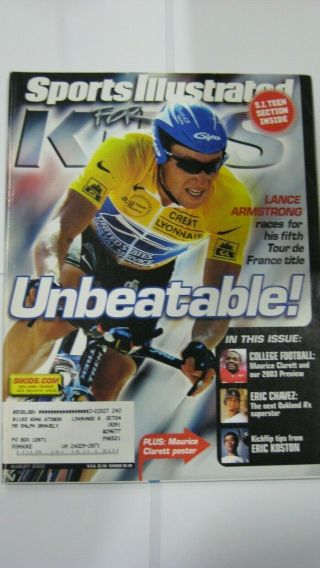 August 2003 Lance Armstrong Cycling Tour De France Sports Illustrated For Kids
