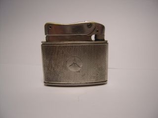 Vintage Mylflam Standard Silver 835 Petrol Lighter - Advertising Mercedes Benz
