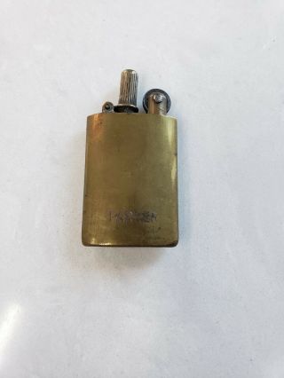 Vintage Meb Parker Flip Top Pocket Lighter - Austria - Patent 1912 Solid Brass