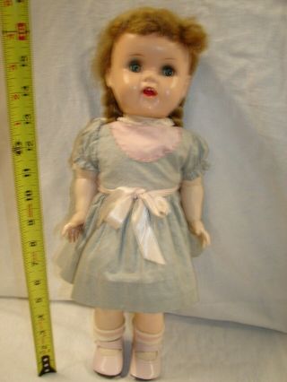 Vintage Doll 16 Inch Ideal Toy Saucy Walker With Crier Sound Sleep Eyes Braids
