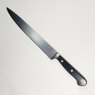 Ed Wusthof Dreizackwerk 4522 Carbon Steel Straight Slicer 8.  5 " Carving Knife Vtg