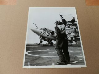 Rare Photograph Of A Blackburn Buccaneer S2 Being Launched At Sea.  Royal Navy
