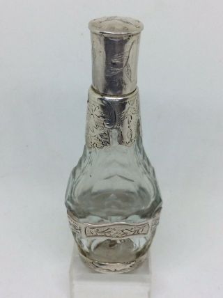 C1790 Georgian Cut Glass Solid Silver Double End Scent Perfume Patch Box Bottle