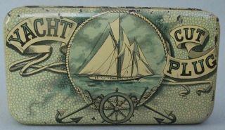 Example Of The Yacht Cut Plug Flat Pocket Advertising Tobacco Tin Excl