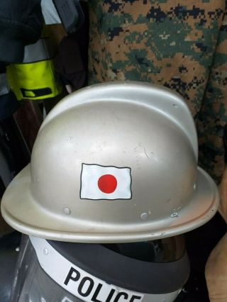 Vintage Fire Helmet Aluminium Fireman Shoei Japan