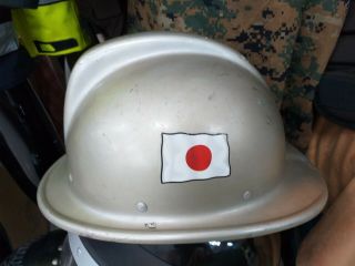 Vintage Fire Helmet Aluminium Fireman Shoei Japan 3