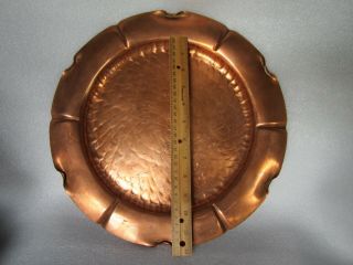 Vintage Buy - Alaska Copper Hand Hammered Arts & Crafts Heavy Tray 903 - 14” 3