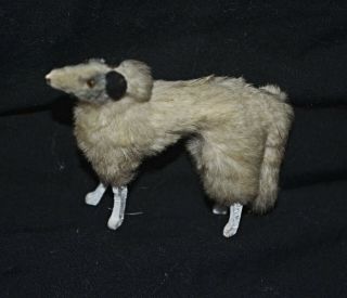 Antique Vintage Toy Fur Borzoi Russian Wolfhound Doll Dog Stick Legs