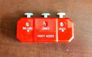 Vintage Handy Adder Hand Held Plastic Money Clicker Counter S/h