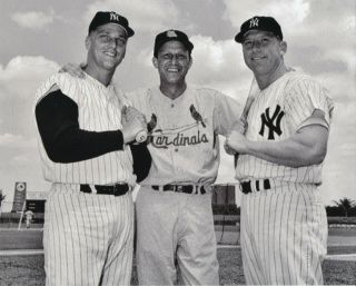 Mickey Mantle,  Roger Maris Yankees Stan Musial Cardinals 8x10 Photo