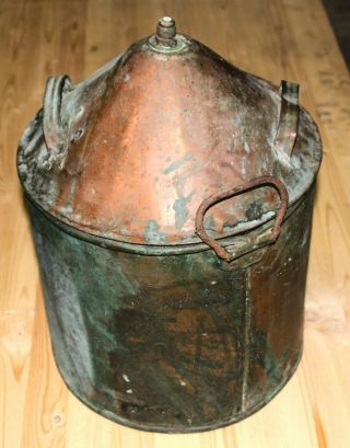 Copper Still Antique Moonshine Boiler Alcohol Whiskey Pre Prohibition Mash Pot