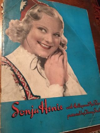 Sonja Henie 1938 Hollywood Ice Revue Souvenir Program Chicago Il