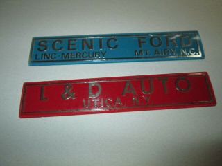 Vintage Car Dealer Dealership Plastic Emblem Scenic Ford Mt.  Airy N.  C.  / L&d N.  Y