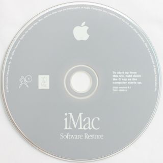 Apple Imac G3 Early/summer 2001 Powermac4,  1 Restore Disc Os 9.  1 Z691 - 2860 - A