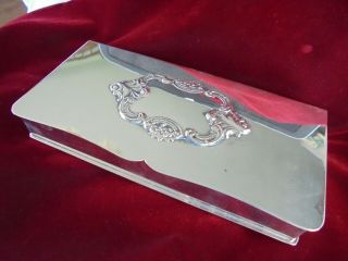 Vintage Wallace Silver Plated Baroque Cigarette Box With Wood Lining - Stunning