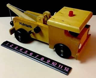 60’s Vintage Wood Wooden Child Playskool Tow Truck Play School Toy Car