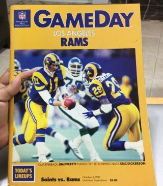 1987 Nfl Gameday Orleans Saints Los Angeles Rams Jim Everett Eric Dickerson