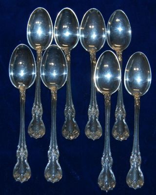 Set Of 8 - Towle Old Masters Demitasse Spoons - Sterling Silver,  4 1/4 Inches
